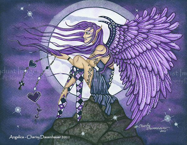 Angelica - Purple Angel Art Print