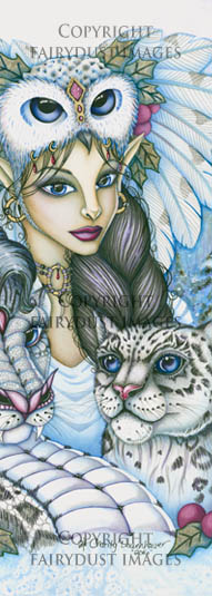 Winter's Snow Queen - Fairy Leopard Dragon Bookmark