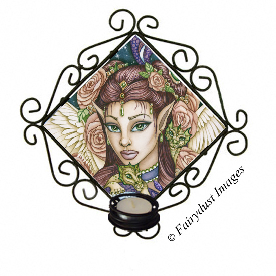 Angel Face Angel Wrought Iron Candle Sconce by Charity Dauenhauer