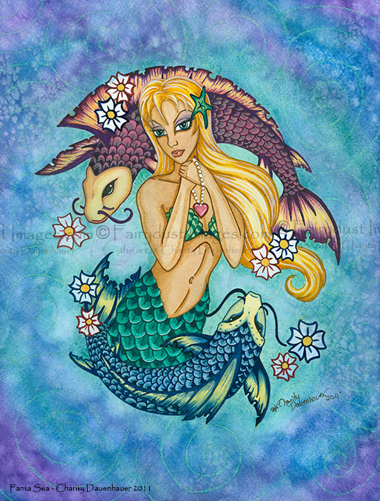 Fanta Sea - Koi Mermaid Art Print