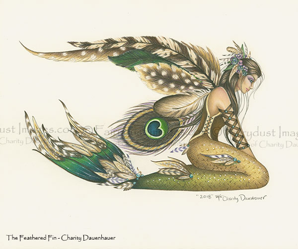 Feathered Fin - Mermaid Art Print