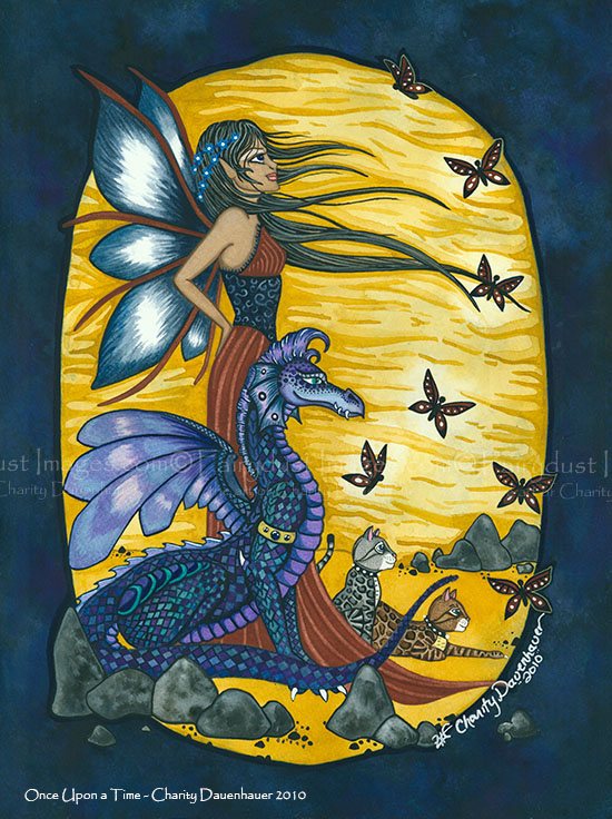 Once Upon a Time - Fairy and Dragon Art Print