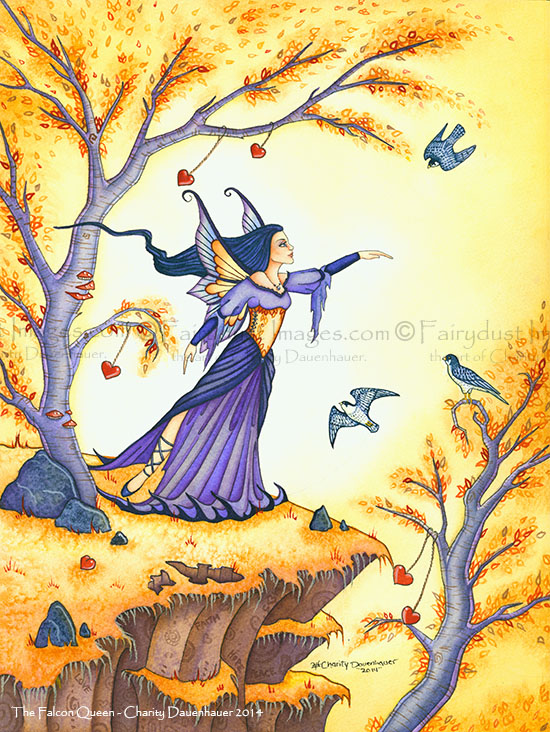 The Falcon Queen - Fairy Art Print