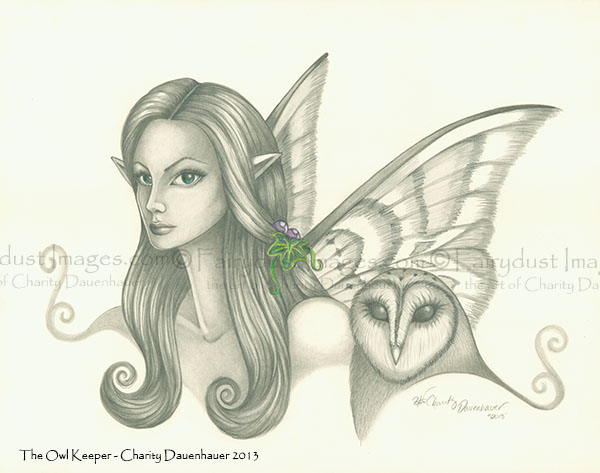 The Owl Keeper - Fairy Face Art Print