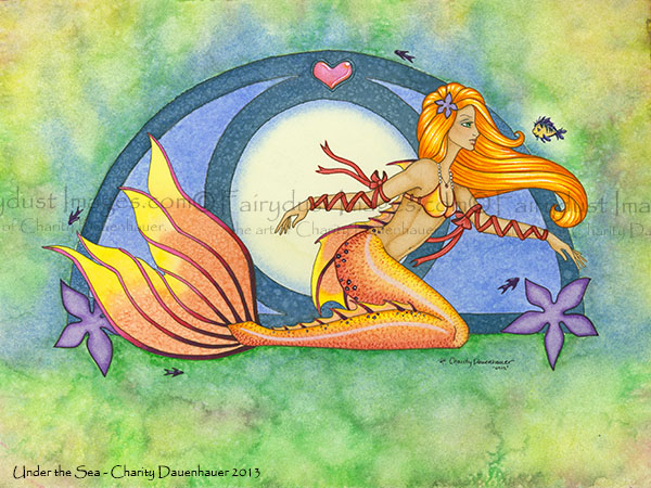 Under The Sea Mermaid Fine Art Print By Charity Dauenhauer 2243
