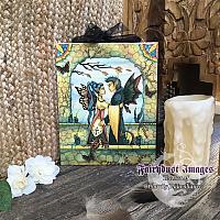 Autumn's Goodbye - Fairy Couple Ceramic Tile Plaque