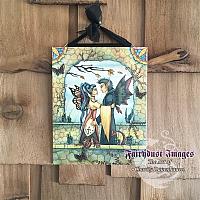 Autumn's Goodbye - Fairy Couple Ceramic Tile Plaque