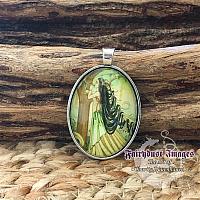 Beautiful Distraction - Green Lady Cameo Pendant Necklace