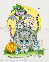 Crazy Cats - Fantasy Art Print