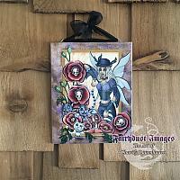 Day of the Poppy - Gothic Fairy and Wild Cat Ceramic Tile