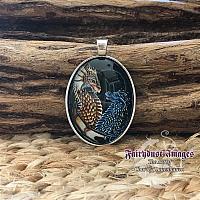 Diona - Fire and Water Dragon - Cameo Pendant Necklace