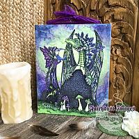 Enchantment - Moon Fairy and Dragon - Ceramic Art Plaque