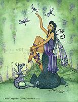 Land of Dragonflies - Dragonfly Fairy Art Print