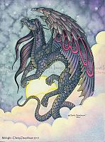 Midnight - Black Dragon Art Print