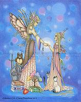 A Mother's Gift - Mom and Daughter Fairy Art Print