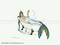 Splish Splash - Mermaid in Bathtub Art Print