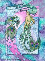 The Peacock Mermaid - Fantasy Art Print