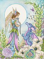 The Secret Garden - Angel and Dragon Art Print