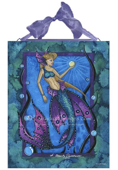 Deep Blue Waters - Mermaid Ceramic Tile Plaque