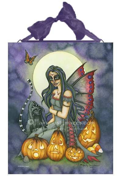 Fright Night - Spooky Fairy Ceramic Tile Plaque
