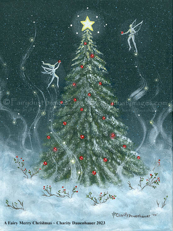 A Fairy Merry Christmas - Fantasy Art Print