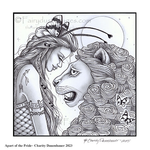 Apart of the Pride - Fairy and Lion Art Print