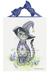 Switch - Cat in a Witches Hat Ceramic Art Tile