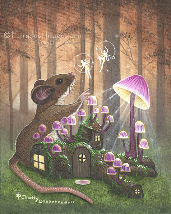 Enchanted Moment - Mouse and Fairy - Art Print
