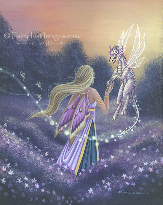 Field of Dragonflies - Fairy and Dragon - Fantasy Art Print