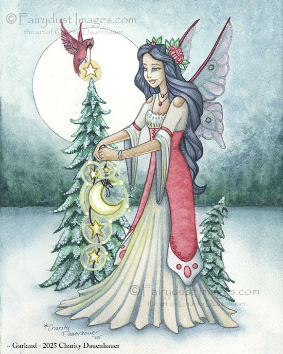 Garland - Christmas Fairy Art Print