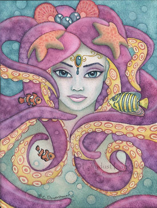 Octavia - Octopus Mermaid - Art Print