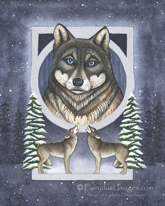 Shadow - Snowy Wolf - Art Print