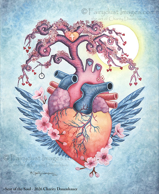 Seat of the Soul - Anatomical Heart Fantasy Art Print