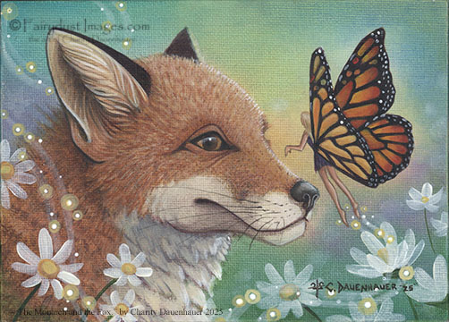 Monarch and the Fox - Fantasy Art Print