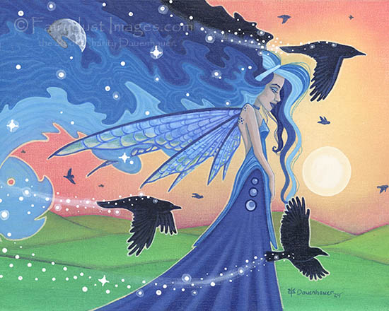 When Night Falls - Day vs Night Fairy - Fantasy Art Print