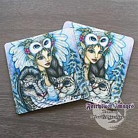 Winter's Snow Queen - Owl Fairy Coaster